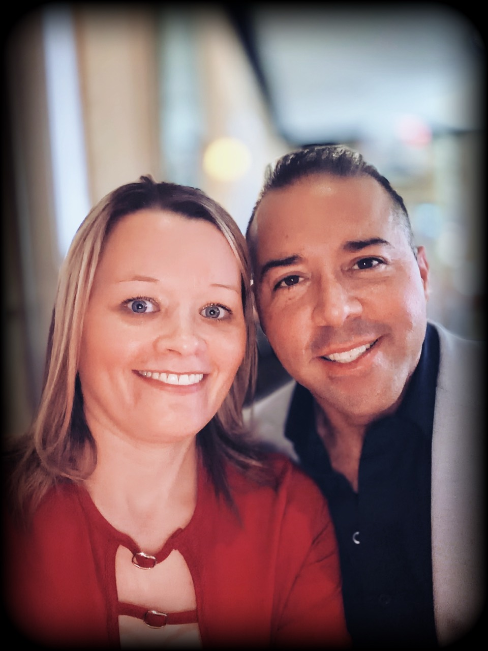 Jordan and Danielle dressed for an evening together